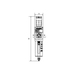 Filtre régulateur G1/2" 550L/min avec raccord ISI06 8.5Bar PREVOST - ATU M2585103IS