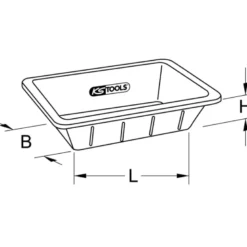 Gamatte caoutchouc - 25L - 600x400x160 KS TOOLS 140.0044