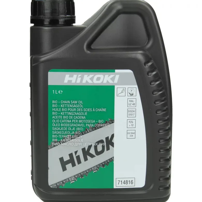 Huile de chaîne de tronçonneuse 1 litre bio-dégradable HIKOKI - 714816