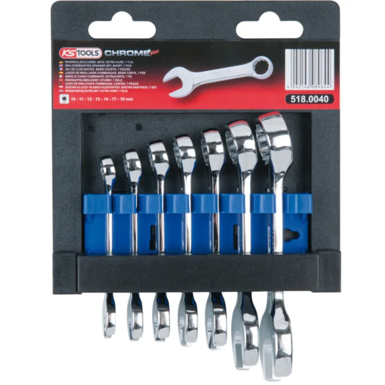 Jeu 7 Clés mixtes COURTE KS TOOLS CHROMEplus finition polie 518.0040