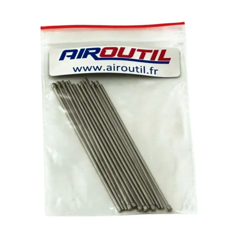 Jeu de 13 aiguilles 1,4 x 81 mm tête plate pour mini-dérouilleur DR1630 Airoutil - AM1001
