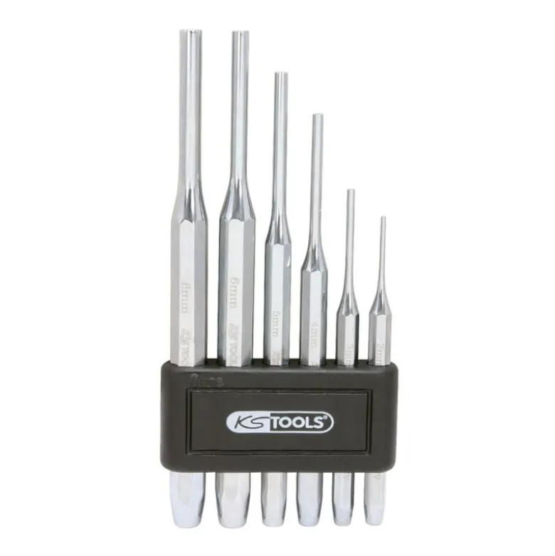 Jeu de 6 Chasses Goupilles Chromées - 2 à 8 mm KS Tools - 156.0150