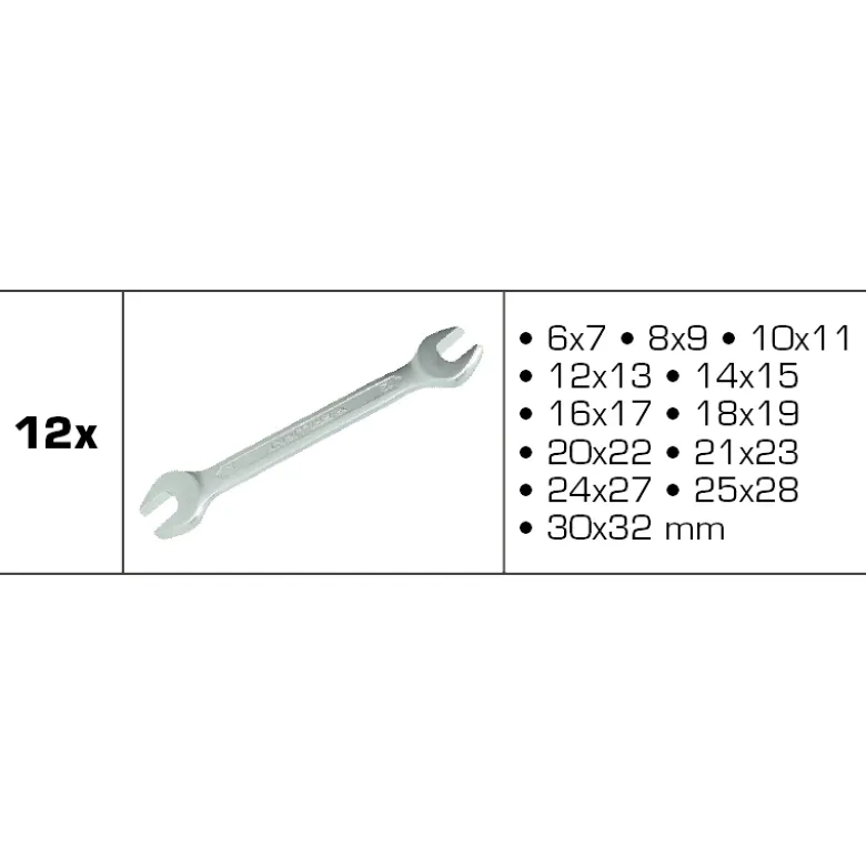 Jeu de clés à fourches 12 pcs BRILLIANT TOOLS - BT010012