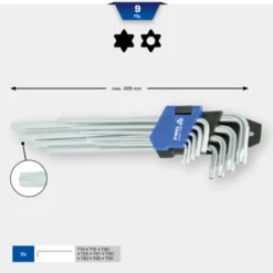 Jeu de clés males TORX® longues 9pcs BRILLIANT TOOLS - BT044019
