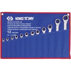 Jeu De 12 Clés Mixtes À Cliquet Non Réversibles D: 8:15-17-19-22-24Mm King Tony - 12112MRN