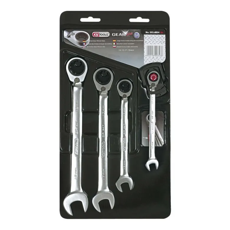 Jeu de clés mixtes à cliquet reversible GEARplus®, 4 pièces KSTOOLS 503.4604