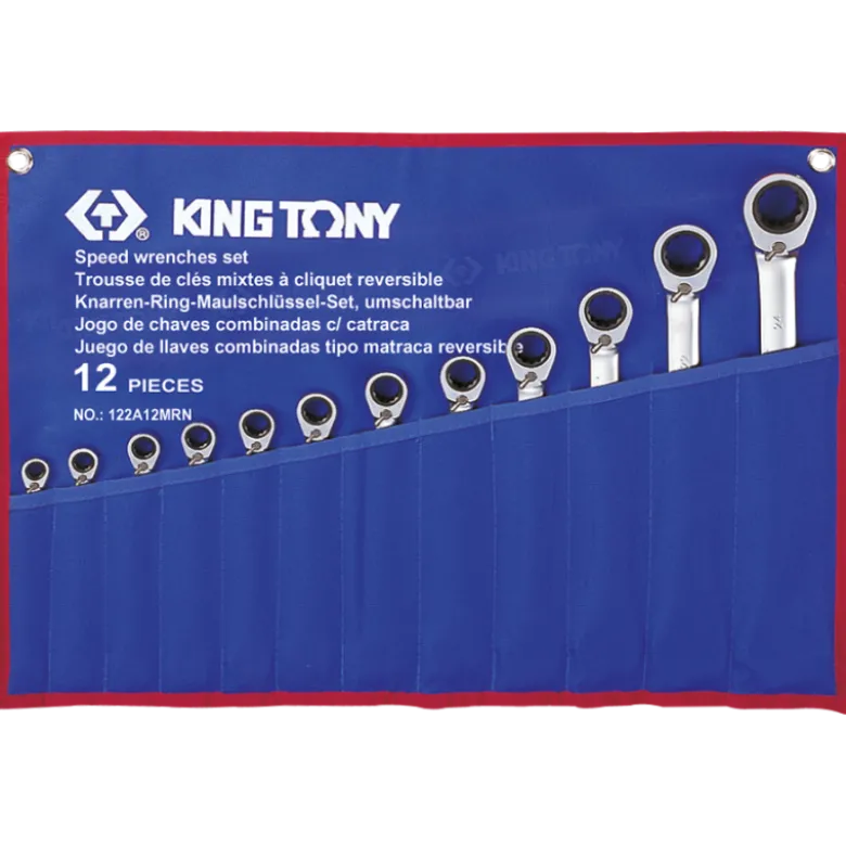 Jeu De 12 Clés Mixtes À Cliquet Réversible 8-15-17-19-22-24Mm King Tony - 122A12MRN
