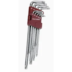 Jeu de 9 Clés mâles TORX Percé T10 à T50 Kraftwerk 3609