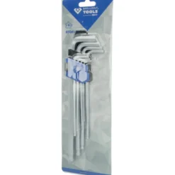Jeu de clés 6 pans longues à tête sphérique 9pcs BRILLIANT TOOLS - BT045019