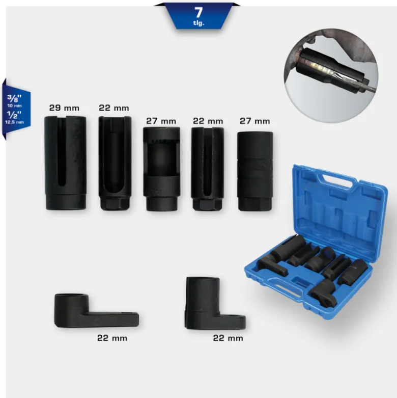 Jeu de douilles 3/8" et 1/2" pour sonde Lambda et capteurs 7pcs BRILLIANT TOOLS - BT601020