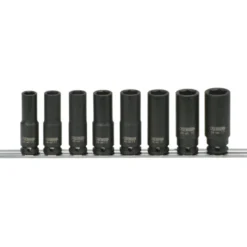 Jeu de 8 douilles Longues à chocs 3/8’’ sur rail KS TOOLS 515.0648