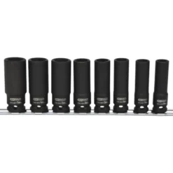 Jeu de 8 douilles Longues à chocs 3/8’’ sur rail KS TOOLS 515.0648