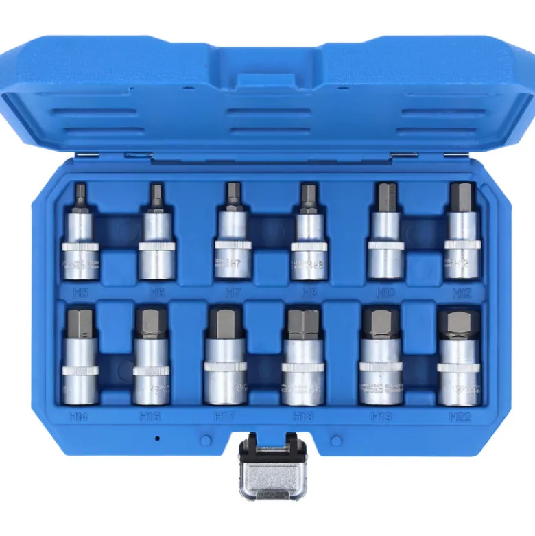 Jeu de douilles tournevis 1/2'' 6 pans 5-22mm 12pcs BRILLIANT TOOLS - BT022012