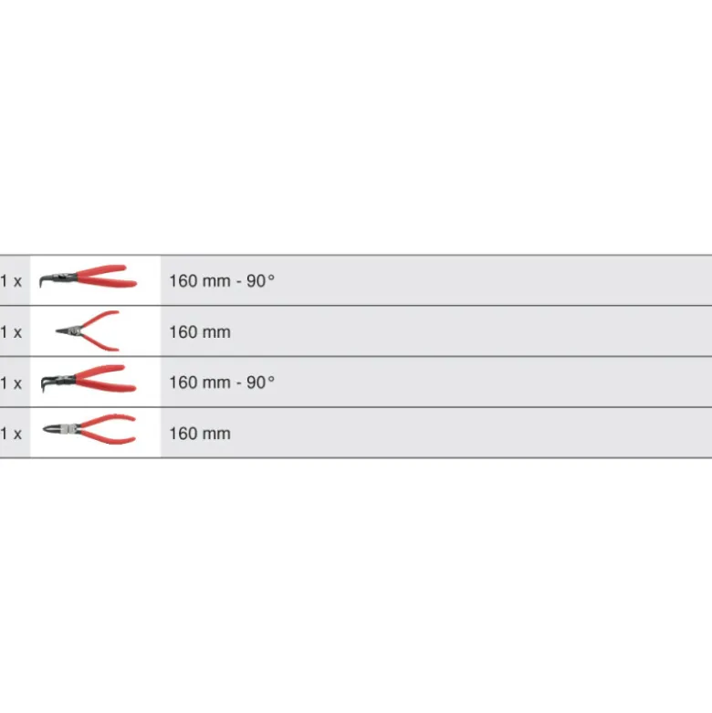 Jeu de 4 Pinces Circlips KS TOOLS 550.2375