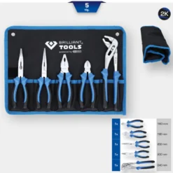 Jeu de pinces standard 5pcs BRILLIANT TOOLS - BT060005