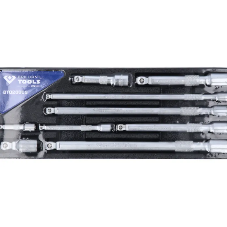 Jeu de rallonges articulées 1/4'' 3/8'' 1/2'' 9pcs BRILLIANT TOOLS - BT020009