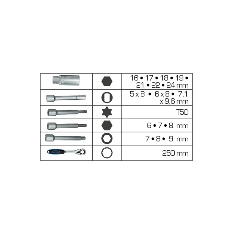 Jeu d’outils pour amortisseurs 18pcs BRILLIANT TOOLS - BT651250