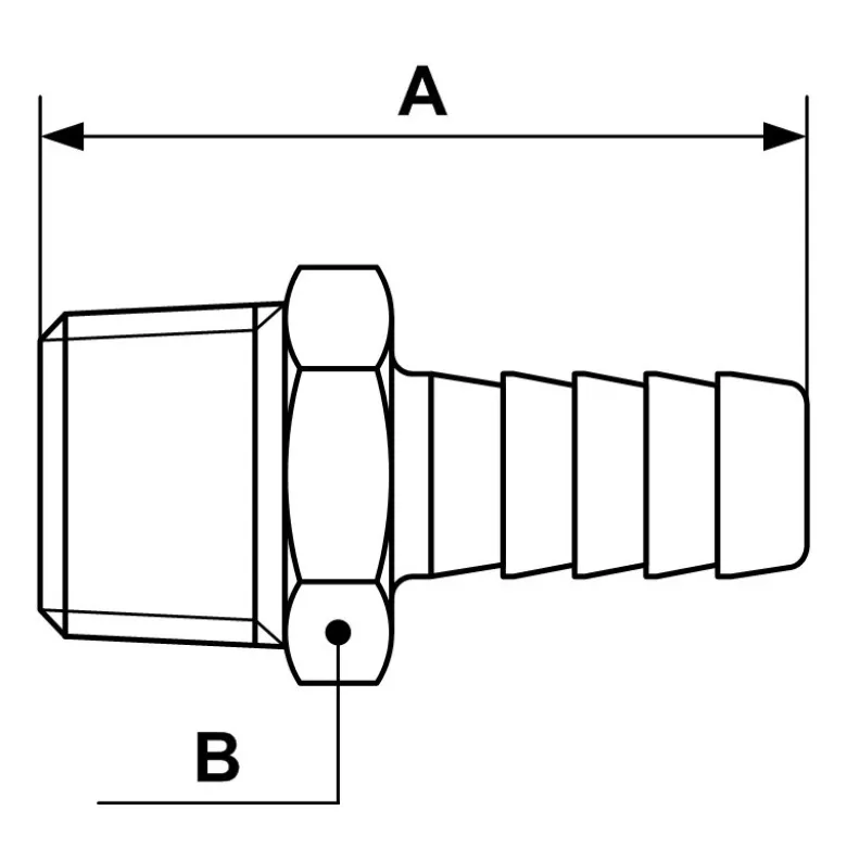 Jonction filetage conique mâle 1/2" Prevost