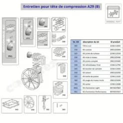 Kit de joints pour A29 A29B A39 A39B ABAC - 2901325045