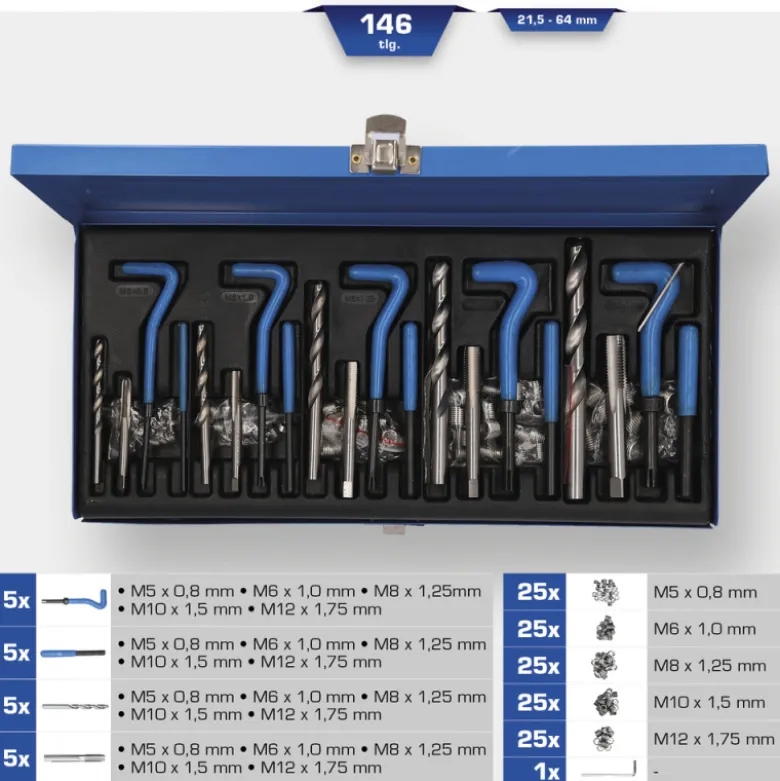 Kit de réparation de filetage 146pcs BRILLIANT TOOLS - BT541150