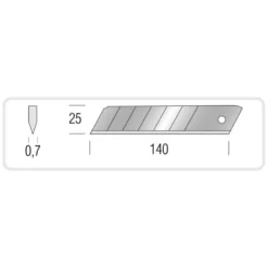 10 lames de rechange pour cutter 25mm - METRICA 49048