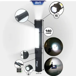 Lampe de poche à LED COB 2 en 1 140 Lumens BRILLIANT TOOLS - BT130910