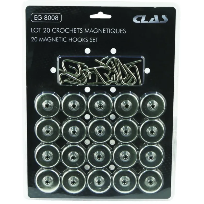 Lot 20 crochets magnetiques CLAS EG 8008