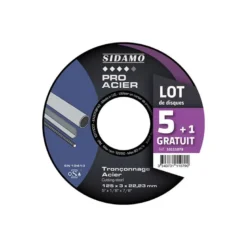 Lot de 5 disques + 1 gratuit 125 mm Tronçonnage Acier - SIDAMO
