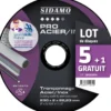 LOT DE 5 DISQUES + 1 GRATUIT PRO ACIER INOX 230MM - SIDAMO