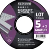 Lot de 5 disques + 1 offert EXPERT ACIER INOX 125mm Ep 1mm - SIDAMO 10111082