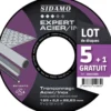 LOT DE 5 DISQUES +1 OFFERT EXPERT ACIER INOX 125MM MOYEU DÉPORTÉ- SIDAMO