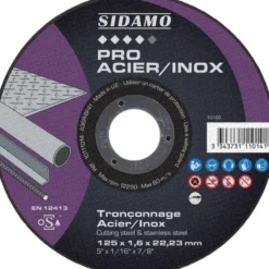 LOT DE 5 DISQUES PRO ACIER INOX 125MM - SIDAMO