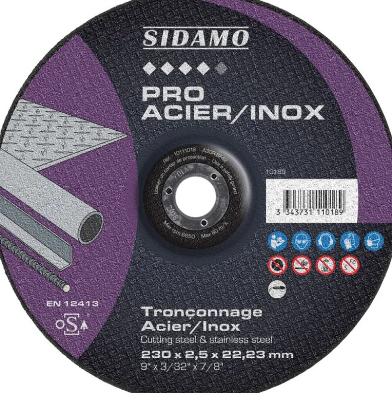 LOT DE 25 DISQUES PRO ACIER INOX 230MM - SIDAMO