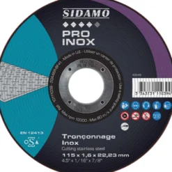 LOT DE 25 DISQUES PRO INOX 115MM ALÉS. 22.23MM - SIDAMO