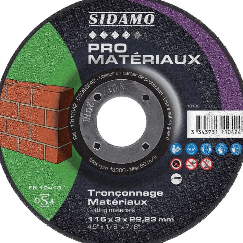 LOT DE 25 DISQUES PRO MATERIAUX 115MM - SIDAMO