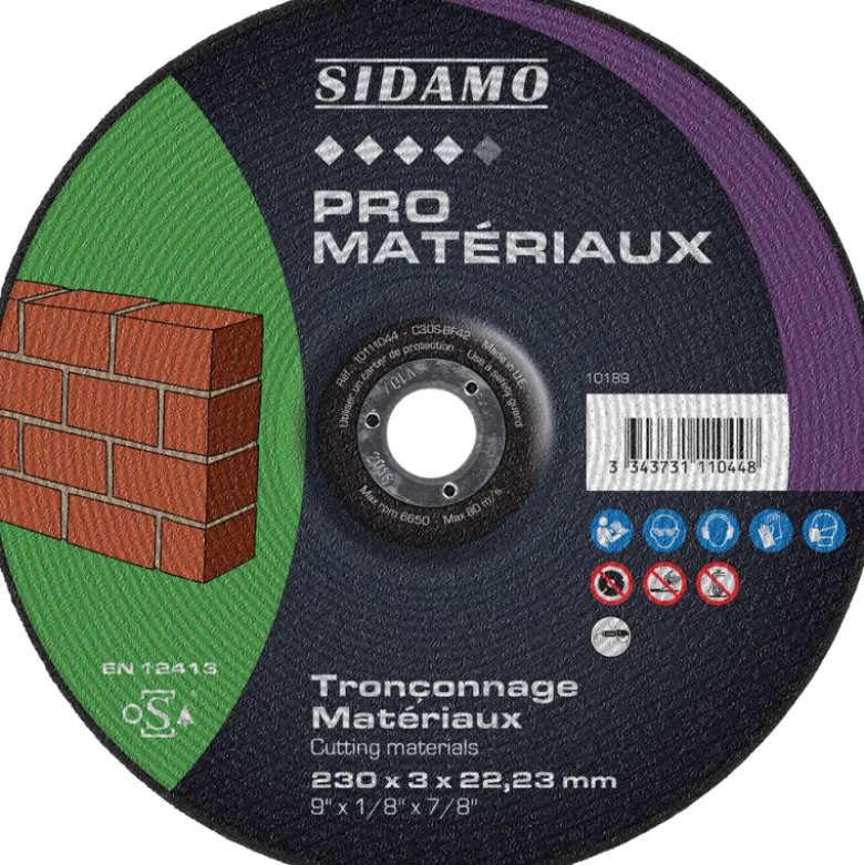 LOT DE 25 DISQUES PRO MATERIAUX 230 MM - SIDAMO
