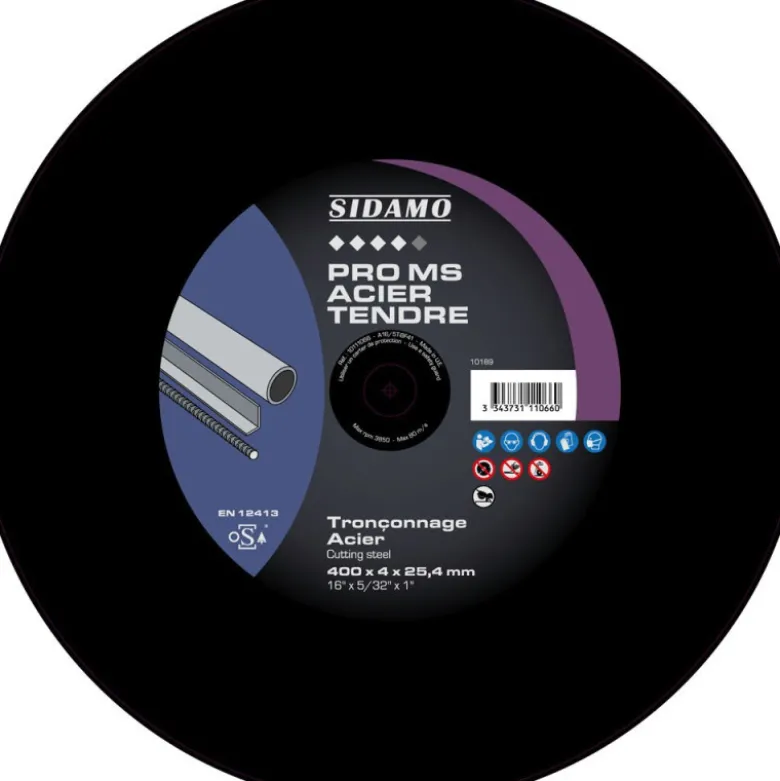 LOT DE 10 DISQUES PRO MS ACIER TENDRE ALÉS.25.4MM 400MM - SIDAMO