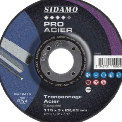 LOT DE 25 DISQUES TRONÇONNAGE PRO ACIER 115 mm - SIDAMO