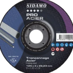 LOT DE 25 DISQUES TRONÇONNAGE PRO ACIER 125 mm - SIDAMO