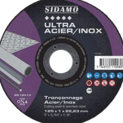 LOT DE 25 DISQUES ULTRA ACIER INOX 125MM ALÉS.22.23MM - SIDAMO