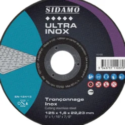 Lot de 25 disques ULTRA INOX 125mm Ep1.6mm Moyeu plat - SIDAMO 10111037