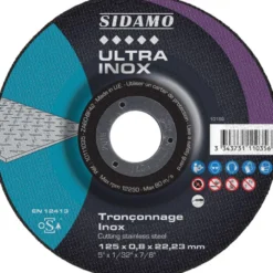 Lot de 25 disques ULTRA INOX 125mm Ep0.8mm Moyeu déporté - SIDAMO 10111035