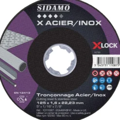 Lot de 5 disques X ACIER INOX 125mm Ales.22.23mm - SIDAMO 10111087/5