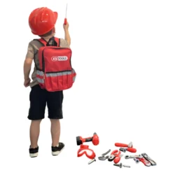 Lot d'une perceuse-visseuse sur batterie et d'un sac à dos avec outils pour enfant KS TOOLS - 515.4730F-A1