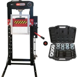 Lot d'une Presse 30T et d'un Coffret pour le Dé/Montage des Roulements KS Tools - 160.0114-A1