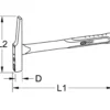 Marteau d'électricien manche fibre tri-matière Incassable KS TOOLS 142.4030