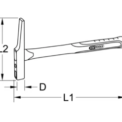 Marteau d'électricien manche fibre tri-matière Incassable KS TOOLS 142.4030