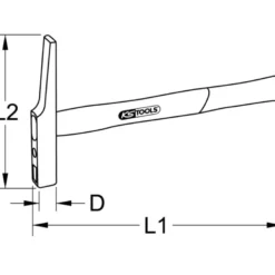 Marteau d'électricien manche Hickory, 200g KS TOOLS 142.4020