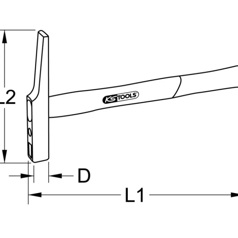 Marteau d'électricien manche Hickory, 200g KS TOOLS 142.4020