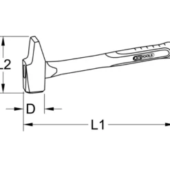 Marteau rivoir manche fibre tri-matière Incassable KS TOOLS